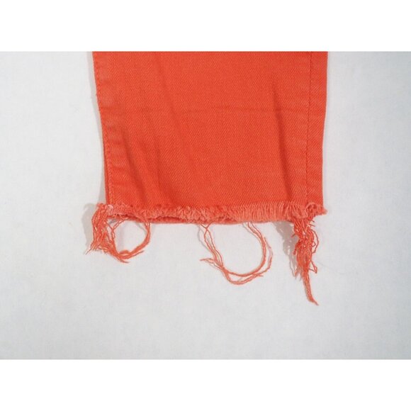 Mother Tomato Red Orange The Stunner Ankle Fray Play Date Jeans, Size 26 - Picture 4 of 15